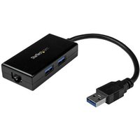 StarTech.com USB to Ethernet Adapter, USB 3.0 to 10/100/1000 Gigabit Ethernet LAN Converter for Laptops, 11.8in/30cm Attached Cable, USB to RJ45 Adapter, NIC Adapter, USB Network Adapter