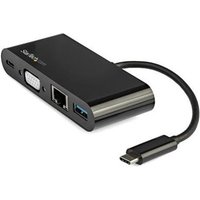StarTech.com USB C Multiport Adapter - Mini USB-C Dock w/ Single Monitor VGA 1080p Video - 60W Power Delivery Passthrough - USB 3.1 Gen 1 Type-A 5Gbps, Gigabit Ethernet - Docking Station