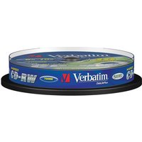 Verbatim 8-12x 80 Minute 700MB CD-RW 10 Discs in Spindle Tub (43480)