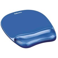 Fellowes Mouse Mat Wrist Support - Crystals Gel Mouse Pad with Non Slip Rubber Base - Ergonomic Mouse Mat for Computer Laptop Home Office Use - Compatible with Laser and Optical Mice - Blue