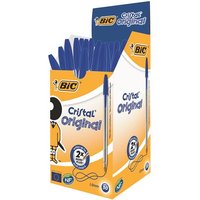 Bic Cristal Ballpoint Pen 1.0Mm Medium Tip 0.32Mm Line Blue (Pack 50) - 8373602