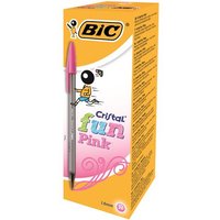 BIC Cristal Fun Pink Ballpoint Pen Large Pack of 20 - Ballpoint Pens - Large Point Pens