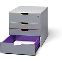 Durable Varicolor Safe 4 Drawer Lockable Gdpr Colour Coded Desktop Storage - A4+, Grey