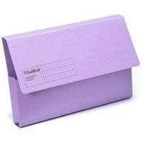 Guildhall Blue Angel Document Wallet Manilla Foolscap Half Flap 285Gsm Violet (Pack 50) - Gdw1-Vltz
