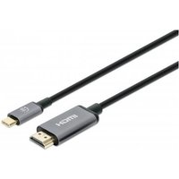 Manhattan USB-C to HDMI Cable, 4K@60Hz, 2m, Black, Three Year Warranty, Equivalent to CDP2HD2MBNL