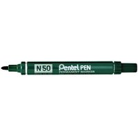 Pentel N50 Permanent Green Marker Bullet Tip - Pack of 12 (N50-D)