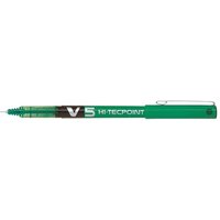 Pilot V5 Hi-Tecpoint Liquid Ink Rollerball Pen 0.5Mm Tip 0.3Mm Line Green (Pack 12) - 100101204