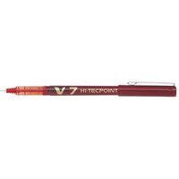 Pilot V7 Hi-Tecpoint Liquid Ink Rollerball Pen 0.7Mm Tip 0.5Mm Line Red (Pack 12) - 101101202