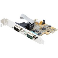 Startech 2-Port PCI Express Serial Card, Dual Port PCIe to RS232 (DB9) Serial Interface Card, 16C1050 UART, Standard or Low Profile Brackets, COM Retention, For Windows & Linux - PCIe to Dual DB9 Card (21050-PC-SERIAL-CARD) - serial adapter - PCIe 2.0 - R