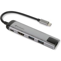 Verbatim 49141 laptop dock/port replicator USB 3.2 Gen 1 (3.1 Gen 1) Type-C Black Silver