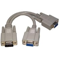 Cables Direct SVGA Splitter Cable, 20cm VGA cable 0.2 m VGA (D-Sub) 2 x VGA (D-Sub) Grey