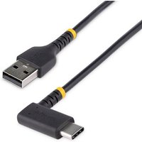 StarTech 1ft (30cm) USB A to C Charging Cable Right Angle, Heavy Duty Fast Charge USB-C Cable, USB 2.0 A to Type-C, Durable and Rugged Aramid Fiber, 3A, S20/iPad/Pixel - High Quality USB Charging Cord (R2ACR-30C-USB-CABLE) - USB-C cable - USB to USB-C - 3