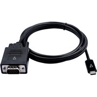 V7 V7UCVGA-2M video cable adapter VGA (D-Sub) USB Type-C Black