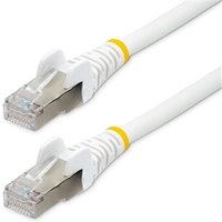 Startech 50cm CAT6a Ethernet Cable - White - Low Smoke Zero Halogen (LSZH) - 10GbE 500MHz 100W PoE++ Snagless RJ-45 w/Strain Reliefs S/FTP Network Patch Cord - patch cable - 50 cm - white