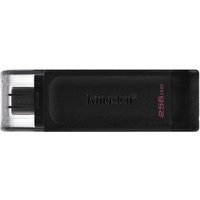 Kingston Digital International Ltd Kingston® DataTraveler® 70 USB-C Flash Drive 256GB USB-C 3.2 Gen 1 - DT70/256GB, Black