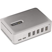 Startech 7-Port USB-C Hub, 5x USB-A + 2x USB-C, Self-Powered w/ 65W Power Supply, USB 3.1 10Gbps Hub w/ BC1.2 Charging, Desktop/Laptop USB Hub with 3ft Locking USB-IF Certified Cable - USB Expansion Hub (10G5A2CS-USB-C-HUB) - hub - 7 ports