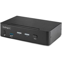 Startech 2-Port DisplayPort KVM Switch, 8K 60Hz / 4K 144Hz, Single Display, DP 1.4, 2x USB 3.0 Ports, 4x USB 2.0 HID Ports, Push-Button & Hotkey Switching, TAA Compliant - OS Independent, Metal Housing (D86A2-2-PORT-8K-KVM) - KVM / audio / USB switch - 2