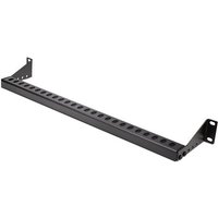 Startech 1U Rack Mountable Cable Lacing Bar w/Adjustable Depth, Cable Support Guide For Organized 19" Racks/Cabinets, Horizontal Cable Guide For Patch Panels/Switches/PDUs - rack cable management lacing bar (horizontal) - 1U