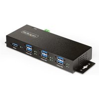 Startech 7-Port Managed USB Hub with 7x USB-A, Heavy Duty with Metal Industrial Housing, ESD & Surge Protection, Wall/Desk/Din-Rail Mountable, USB 3.0/3.1/3.2 Gen 1 5Gbps - hub - 7 ports - TAA Compliant