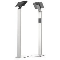 Durable Aluminium Tablet Holder Ipad Floor Exhibition Stand - Rotates & Locks, Silver