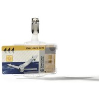 Durable DUO 2 Card Security Pass Holders with Clip - 25 Pack - Clear