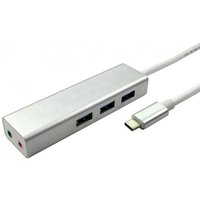 Cables Direct USB3C-3PHUB-AUD interface hub USB 3.2 Gen 1 (3.1 Gen 1) Type-C Aluminium
