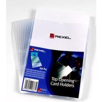 Rexel Clear Card Holder Polypropylene Wipe-clean Top-opening A4 Ref