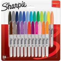 Sharpie Permanent Marker Pens Fine Point Assorted Colours Pack of 24 (2065405)