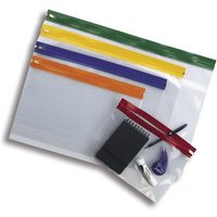 Snopake "Zippa Bag S" Assorted Colour Packs, A3 Assorted Plastic Transparent