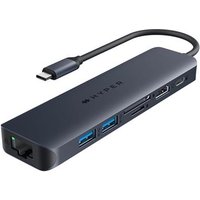 HYPER HD4003GL interface hub USB 3.2 Gen 1 (3.1 Gen 1) Type-C 10000 Mbit/s Blue, Grey