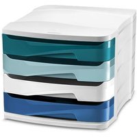 Riviera by CEP 4 Drawer Desktop Unit Multicoloured 1003940511 CEP01498