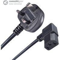 connektgear 3m UK Mains Power Cable - UK Plug to Right Angled C13 Socket. Cable length: 3 m Connector 1: BS 1363 Connector 2: C13 coupler. Input current: 5 A