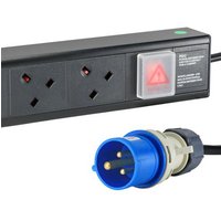Cablenet 10 Way UK Vertical 1.5u PDU with 16Amp Commando 3m Feed Basic 0U Single-phase Vertical Black 10 AC outlet(s)