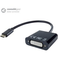 connektgear USB 3.1 Type C to DVI-I Active Adapter - Male to Female - Thunderbolt and DP Compatible