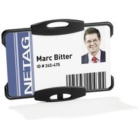 Durable Security Pass ID Card Holders for Lanyards - 10 Pack - Clear
