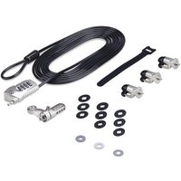 StarTech.com Laptop/Desktop & Peripheral Lock Kit, Theft-Deterring Security Lock, K-Slot, 10ft (3m) Steel Cable, 3x Devices, User-Resettable 4-Digit Lock - TAA