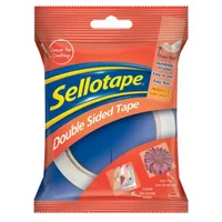 Sellotape Double Sided Tape with Strong Adhesive on Both Sides - Easy Tearing and Removable Backing Paper 12mm x 33m (Pack 8) - 1589241