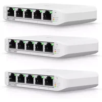 Ubiquiti USW-FLEX-MINI-3 UniFi USW Flex Mini 5 Port Smart Managed POE/USB C Powered Gigabit Network Switch (Triple Pack, No PSU) - Network Switches - Gigabit Switches