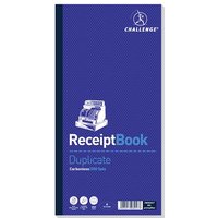 Challenge 280 x 141mm Duplicate Receipt Book Carbonless Taped Cloth Binding 200 Sets - 400048651