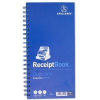 Challenge 280x141mm Duplicate Receipt Book Carbonless Wirebound 200 Sets - 100080056