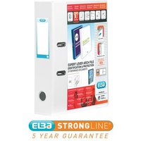 Elba Strongline Lever Arch File with Front Pocket PVC A4 70mm Spine Width White 100080894