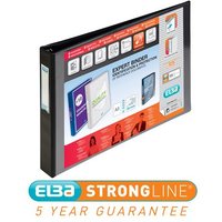 Elba Vision Ring Binder PVC 4 D-Ring A3 30mm Rings Landscape Black (Pack 2) - 100082459