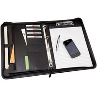 Monolith A4 Conference Folder and Pad Clip Leather Look Black 2926