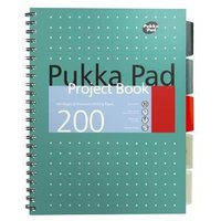 Pukka Pad Metallic Project Book A4 Wirebound 200 Pages Polypropylene Cover (Pack 3) 8521-Met