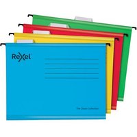 Rexel Classic A4 Suspension File Card 15mm V Base Assorted Colours (Pack 10) 2115585