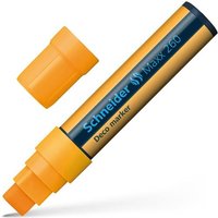 Schneider Maxx 260 Chalk Marker Odourless Liquid Chalk Chisel Tip 5mm-15mm Line Width Orange (Pack 5) - 126006