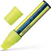 Schneider Maxx 260 Chalk Marker Odourless Liquid Chalk Chisel Tip 5mm-15mm Line Width Yellow (Pack 5) - 126005