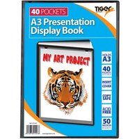 Tiger A3 Presentation Display Book 40 Pocket Black - 301427
