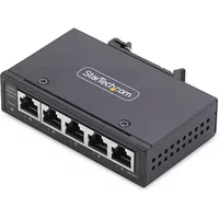 StarTech.com 5-Port Unmanaged Industrial Network Switch, 100/1000 Ethernet, DIN Rail/Wall-Mountable, Rugged IP30 Gigabit Switch, -40F-167F, 9~60V DC, TAA Compliant