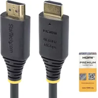 StarTech.com 1.6ft (50cm) Premium Certified High Speed HDMI Cable 4K 60Hz/1440p 144Hz HDR10/HDCP 2.2/ARC 18Gbps UHD HDMI 2.0 Cord for TV/Monitor/Display TPE Jacket 0.5 m HDMI Type A (Standard) HDMI Type A (Standard) 18 Gbit/s Audio Return C